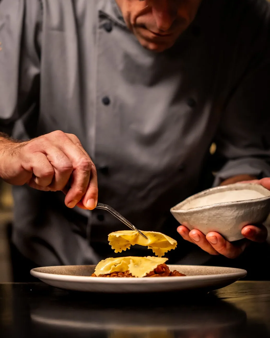 A restaurant owner preparing an order